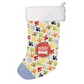 Carolines Treasures Carolines Treasures SB3156-CS 11 x 8 In. Woof Pawprints Dog Christmas Stocking SB3156-CS